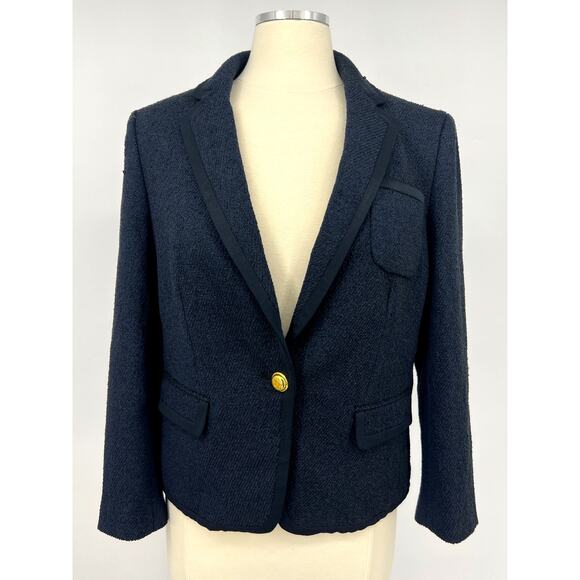 Ann Taylor Women's Blazer 10 Blue with Black Trim NWT